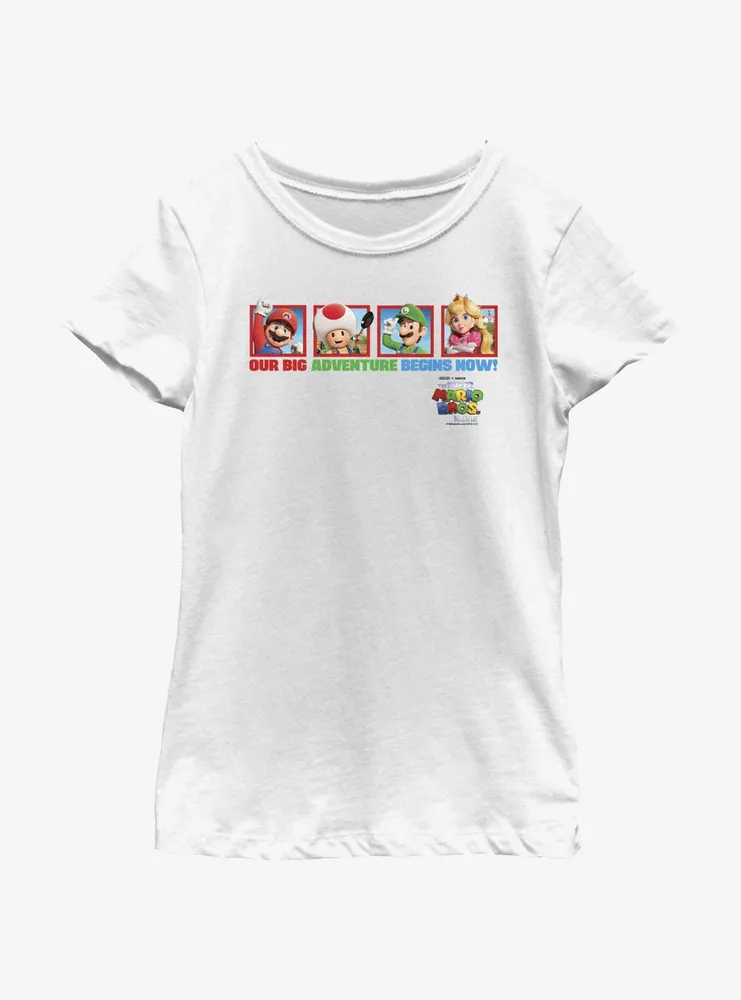 The Super Mario Bros. Movie Big Adventure Toad Luigi & Princess Peach Youth Girls T-Shirt