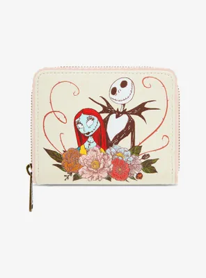 Loungefly Disney The Nightmare Before Christmas Jack & Sally Floral Wallet - BoxLunch Exclusive