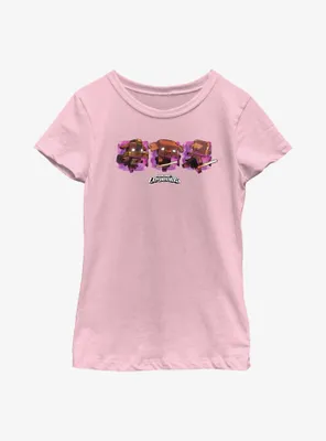 Minecraft Legends Watercolor Piglins Youth Girls T-Shirt