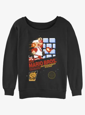 Nintendo Mario Super Bros Retro NES Womens Slouchy Sweatshirt