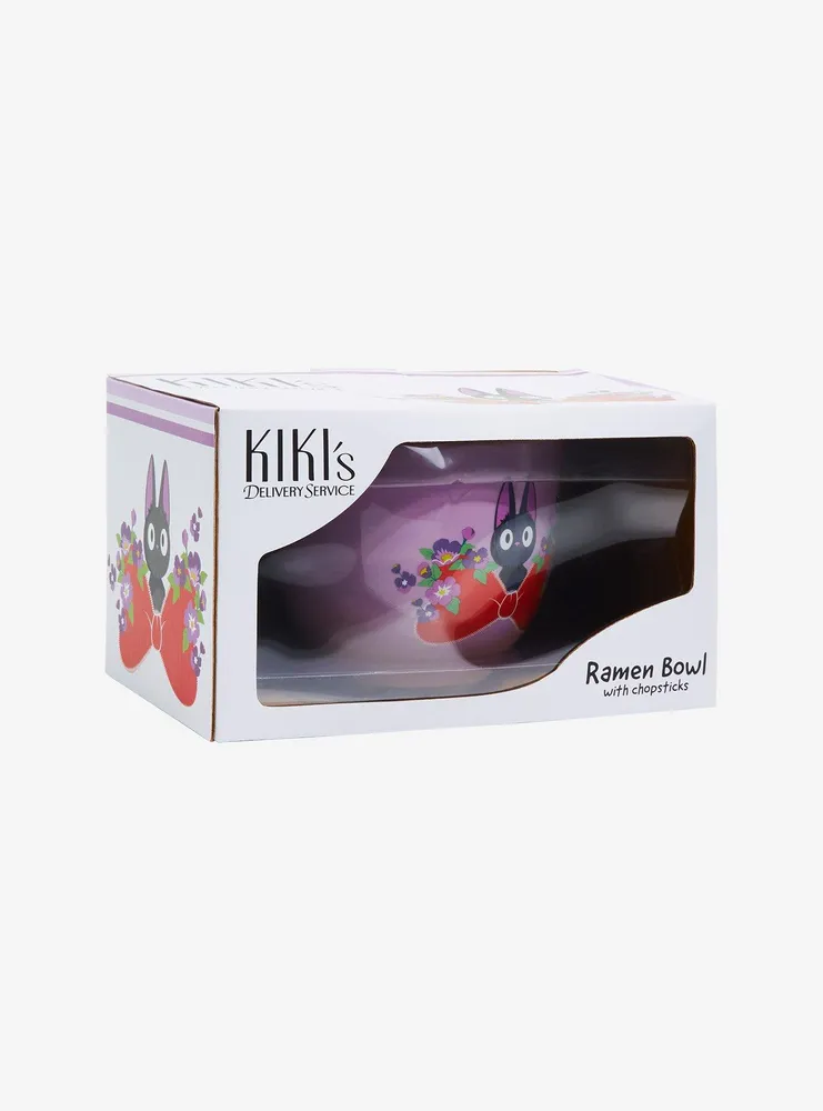 Our Universe Studio Ghibli Kiki's Delivery Service Jiji Bow Ramen Bowl with Chopsticks