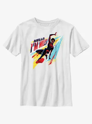 Marvel Spider-Man: Across The Spiderverse Hello I'm Miles Youth T-Shirt