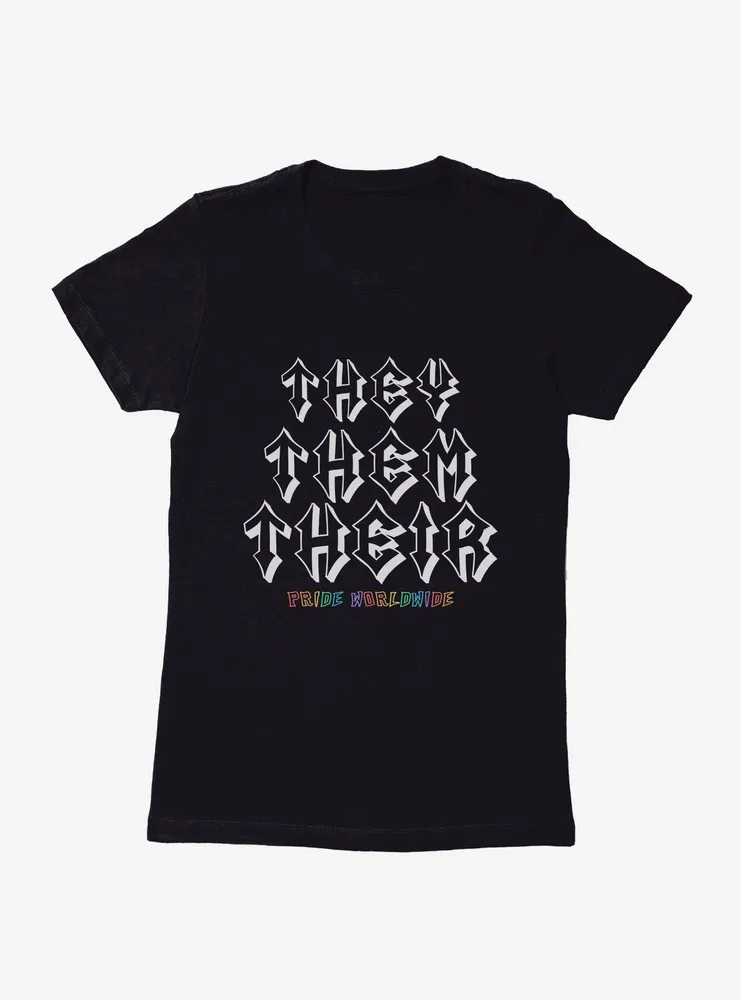 Pride They Pronouns Worldwide Womens T-Shirt
