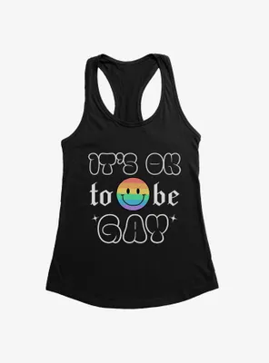 Pride It's Ok Smiley Rainbow Face Womens Tank Top