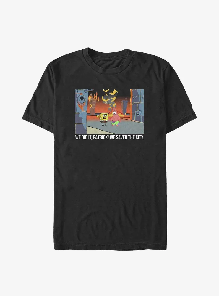 Spongebob Squarepants Saved The City Big & Tall T-Shirt