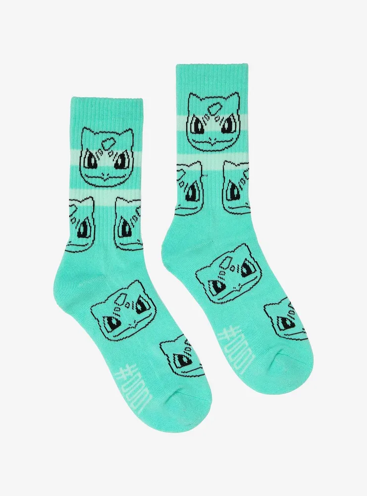 Pokémon Bulbasaur Striped Allover Print Crew Socks - BoxLunch Exclusive