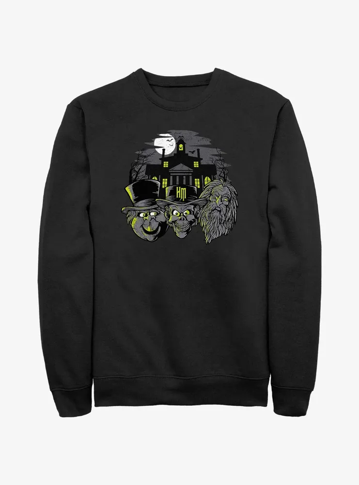 Disney Haunted Mansion Three Hitchhiking Ghosts Heads Sweatshirt