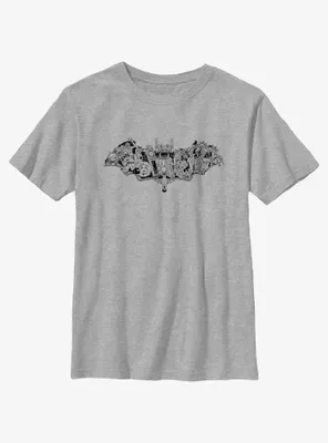Disney Haunted Mansion Characters Within Bat Youth T-Shirt