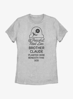 Disney Haunted Mansion Peaceful Rest Lies Brother Claude Womens T-Shirt