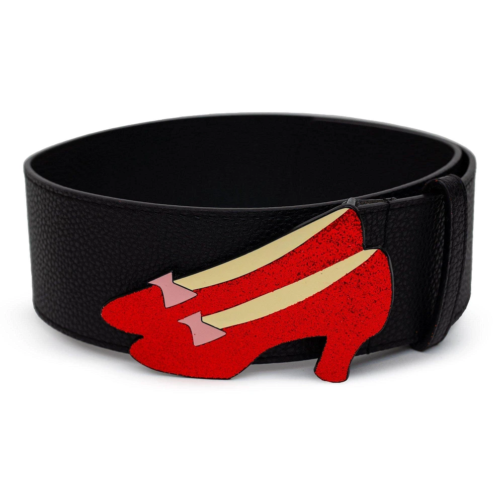 The Wizard Of Oz Dorothy's Ruby Red Glitter Slippers Enamel Cast Buckle Belt