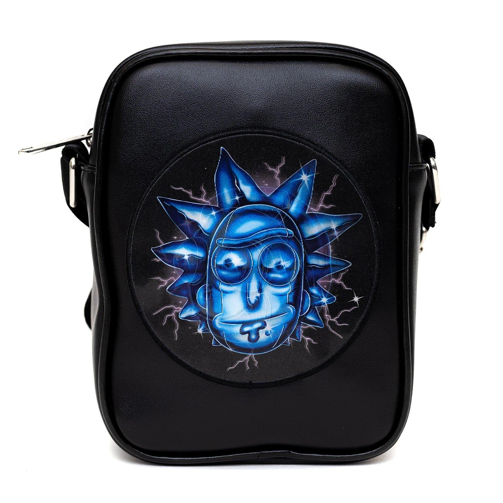 Rick And Morty Lenticular Face Expression Applique Crossbody Bag