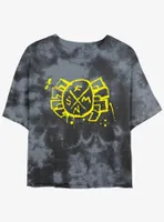 Marvel Spider-Man: Across the Spider-Verse Spider-Punk Friendly Neighborhood Spider-Man Icon Womens Tie-Dye Crop T-Shirt