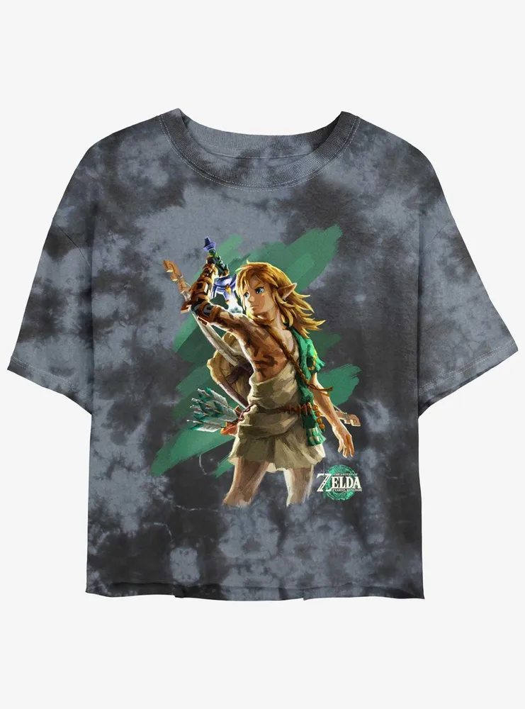 Nintendo Hero Link Womens Tie-Dye Crop T-Shirt