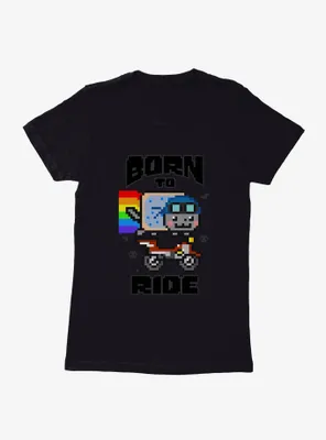 Nyan Cat Born To Ride Womens T-Shirt