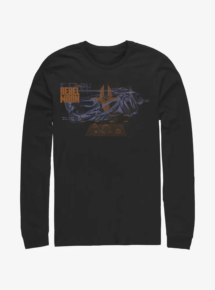 Rebel Moon Imperium Fighter Diagram Long-Sleeve T-Shirt