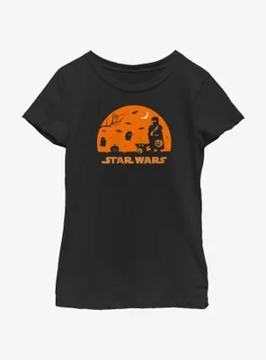 Star Wars The Mandalorian Mando And Grogu Haunt Youth Girls T-Shirt