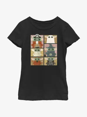 Star Wars The Mandalorian Grogu Halloween Costumes Grid Youth Girls T-Shirt