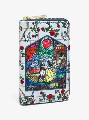 Loungefly Disney Beauty and the Beast Stained Glass Rose Wallet - BoxLunch Exclusive