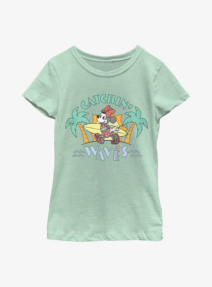 Disney Minnie Mouse Catchin' Waves Youth Girls T-Shirt