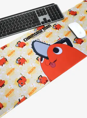 Chainsaw Man Pochita Print Yellow Mousepad
