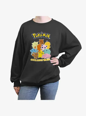 Pokemon Gotta Catch 'Em All Womens Oversized Crewneck
