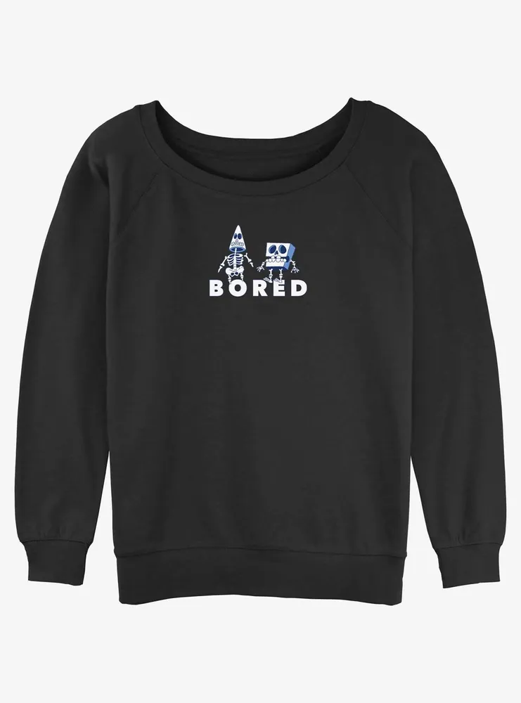 Spongebob Squarepants and Patrick Bored Womens Slouchy Sweatshirt