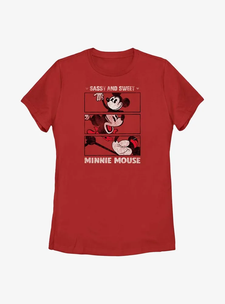 Disney 100 Minnie Mouse Sassy And Sweet Womens T-Shirt