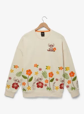 Disney Lilo & Stitch Floral Crewneck - BoxLunch Exclusive