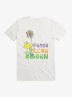 Peanuts Peace Love Green T-Shirt