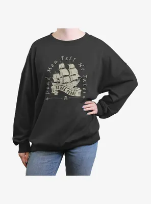 Disney Pirates of the Caribbean Vintage Black Pearl Womens Oversized Sweatshirt