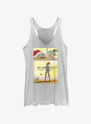 Star Wars The Mandalorian Grogu Christmas Comic Womens Tank Top
