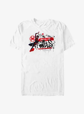 Marvel Spider-Man: Across the Spider-Verse Miles Name Tag Big & Tall T-Shirt