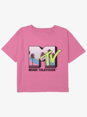 MTV Spring Break Logo Girls Youth Crop T-Shirt