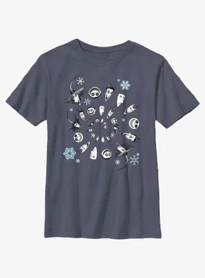 Disney Nightmare Before Christmas Boogie's Boys Winter Swirl Youth T-Shirt