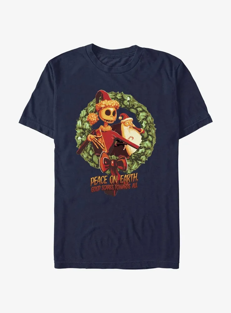 Disney Nightmare Before Christmas Peace On Earth Wreath T-Shirt