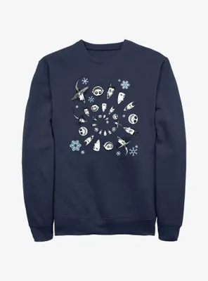 Disney Nightmare Before Christmas Boogie's Boys Winter Swirl Sweatshirt
