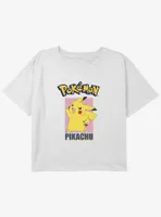 Pokemon Pikachu Pose Girls Youth Crop T-Shirt