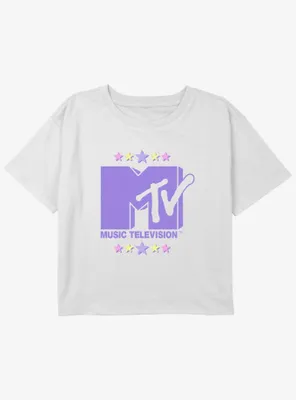 MTV  Stars Logo Girls Youth Crop T-Shirt