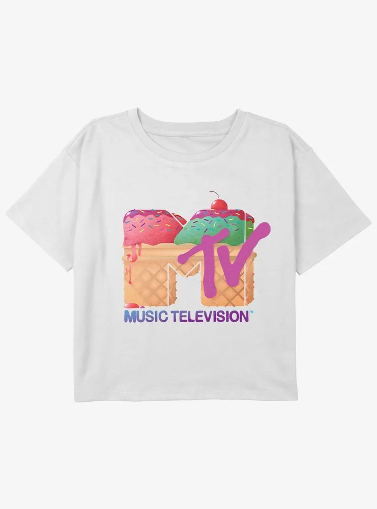 MTV Sweets Logo Girls Youth Crop T-Shirt