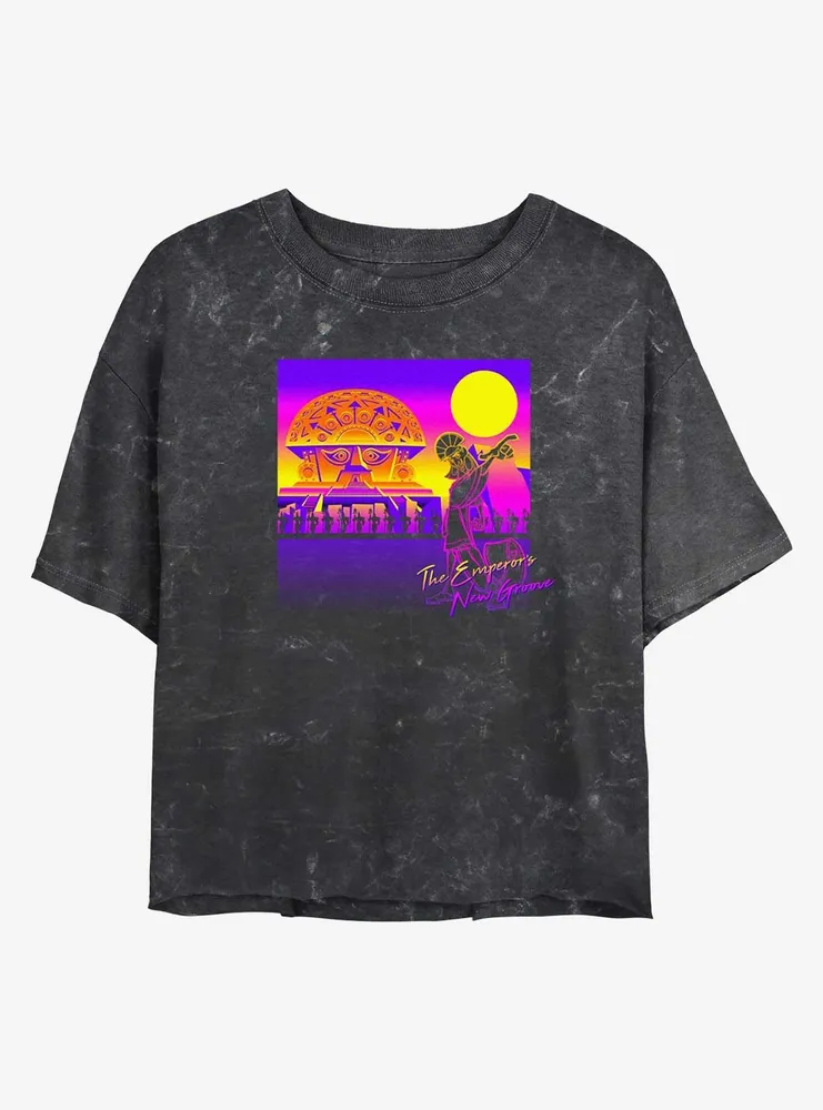 Disney The Emperor's New Groove Kuzco Kingdom Womens Mineral Wash Crop T-Shirt