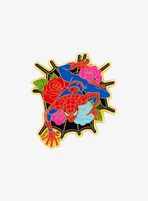 Loungefly Marvel Spider-Man Floral Enamel Pin — BoxLunch Exclusive