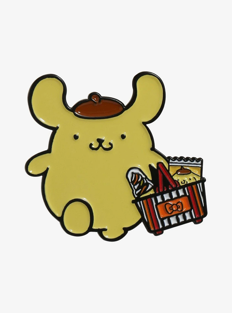 Sanrio Kawaii Mart Pompompurin Shopping Basket Enamel Pin - BoxLunch Exclusive