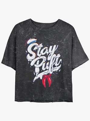 Ghostbusters Stay Puft Womens Mineral Wash Crop T-Shirt