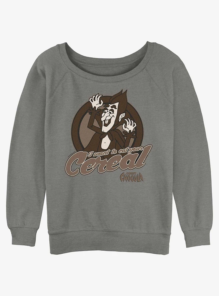 Count Chocula Cereal Biter Womens Slouchy Sweatshirt