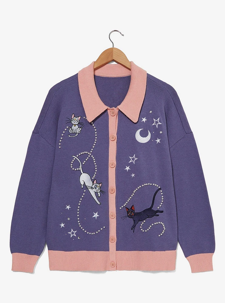 Pretty Guardian Sailor Moon Luna, Artemis, & Diana Starry Women's Plus Cardigan - BoxLunch Exclusive