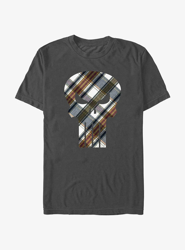 Marvel Punisher Plaid Logo T-Shirt