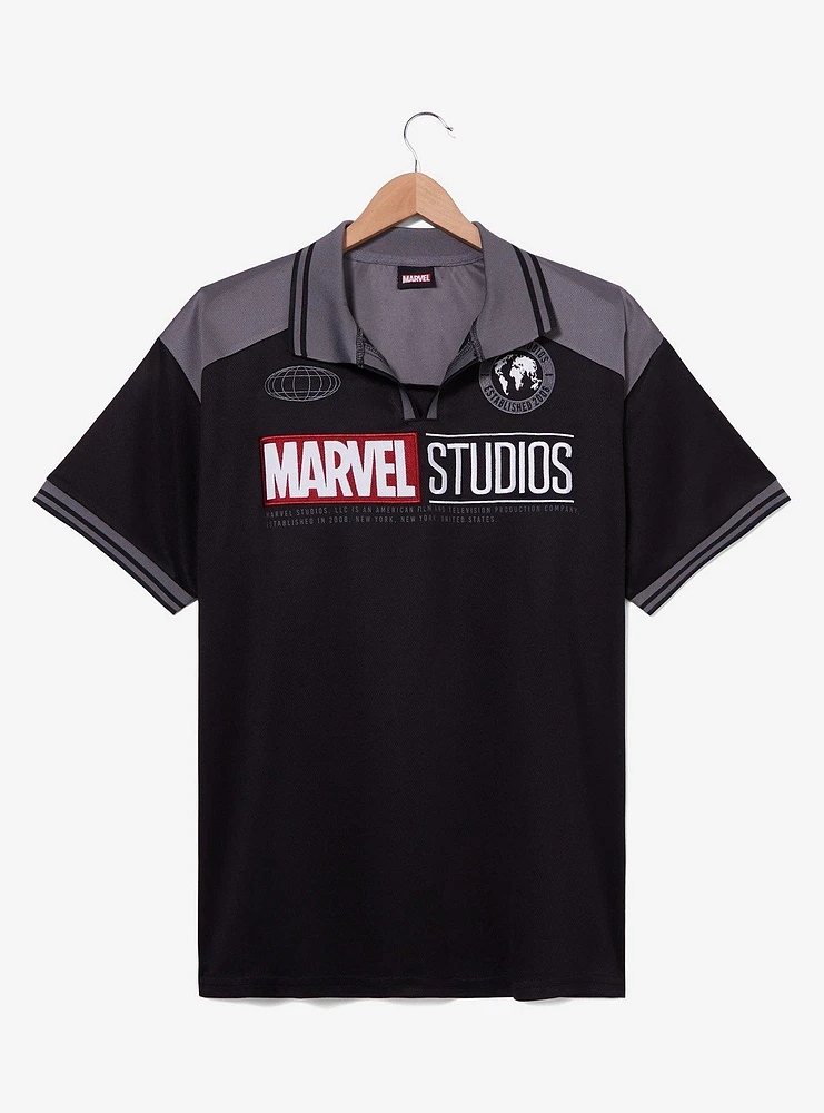 Marvel Studios Color Block Gray and Black Polo