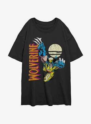 Wolverine Pounce At Night Womens Oversized T-Shirt