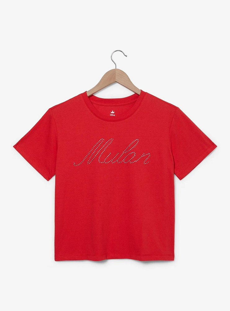 Disney Mulan Rhinestone Women's Cropped T-Shirt - BoxLunch Exclusive