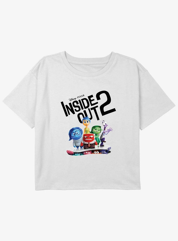 Disney Pixar Inside Out 2 Movie Poster Girls Boxy Crop T-Shirt